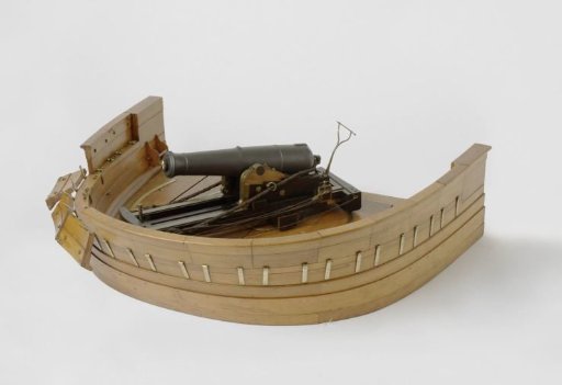 Model of an 80-Pounder Shell Pivot Gun on a Ship Deck