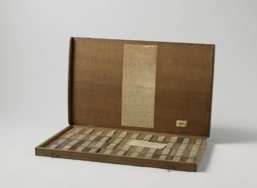 Box Containing Forty-Four Samples of Wood from Surinam