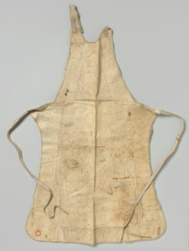 Leather shooting board belonging to the equipment of a sapper of the 1st Division of the North Holland Civic Guard