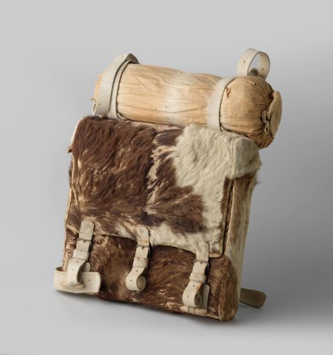 Backpack of brown hairy skin