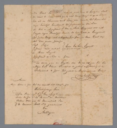 Double-Folded Sheet of Paper, with Facsimile of a Letter from J.C.J. van Speyk to Mrs. De Dieu-van Tonderen