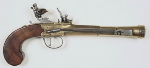 Flintlock pistol with bayonet by J.D. Tothmeijer