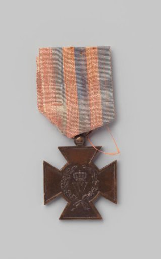 Metal Cross 1830-1831 on blue-orange ribbon