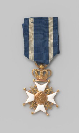 Knight's Cross of the Order of the Netherlands Lion with blue ribbon