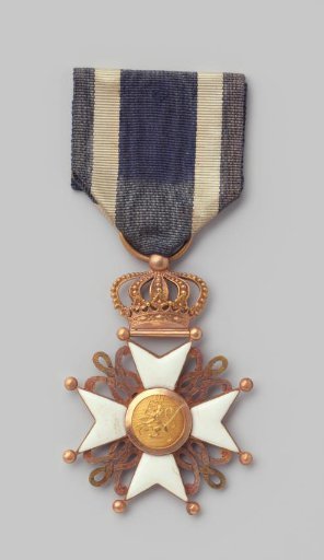 Knight's Cross of the Order of the Netherlands Lion with blue-orange ribbon