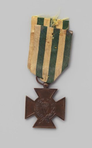 Metal Cross 1830-1831 on a volunteer ribbon