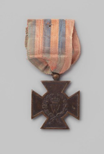 Metal Cross 1830-1831 on a blue-orange ribbon