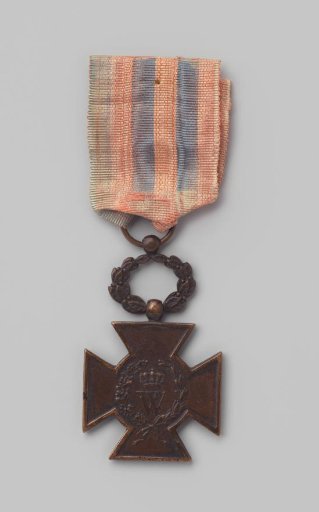Metal Cross 1830-1831 on a blue-orange ribbon