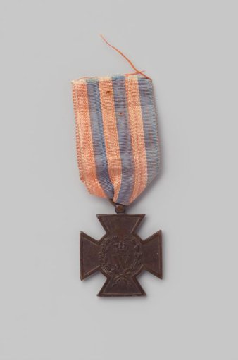 Metal Cross 1830-1831 on a blue-orange ribbon