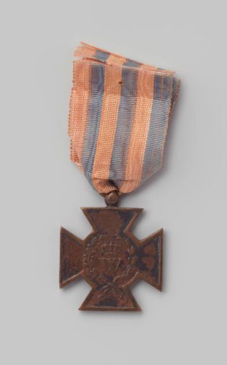 Metal Cross 1830-1831 on a blue-orange ribbon