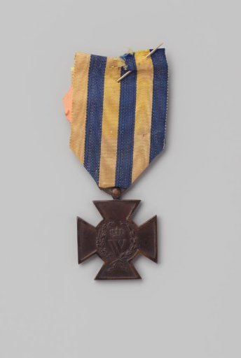 Metal Cross 1830-1831 with blue-yellow ribbon