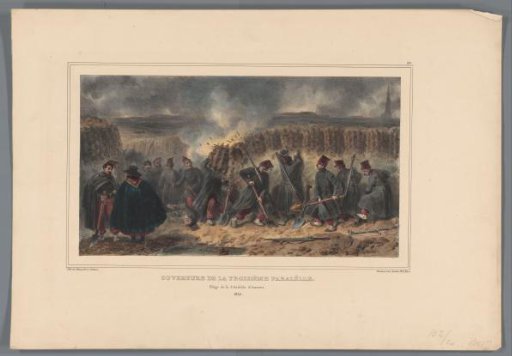 Soldiers digging a trench, 1832