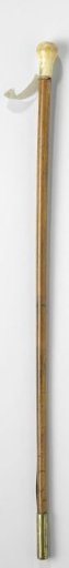 Walking stick of bamboo with a pear-shaped knob and copper point