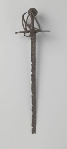 Sword with iron basket hilt and crossguard
