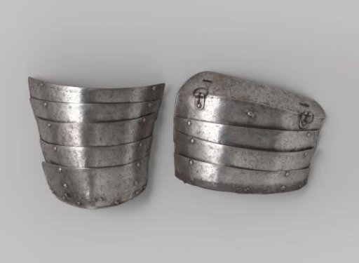 Pair of greaves belonging to the armor, presumably worn by the knight Pankraz von Freyberg