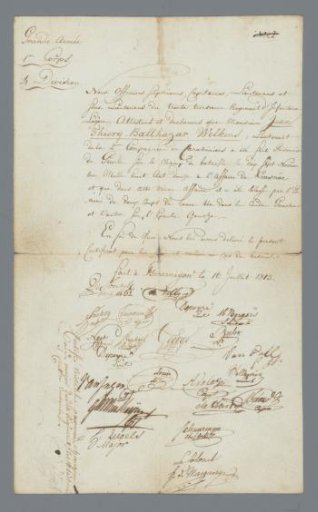 Letter of 16 July 1813 stating that J.D.B. Wilkens was taken prisoner and wounded during the Battle of Krasnoi (Krasny) on 17 November 1812