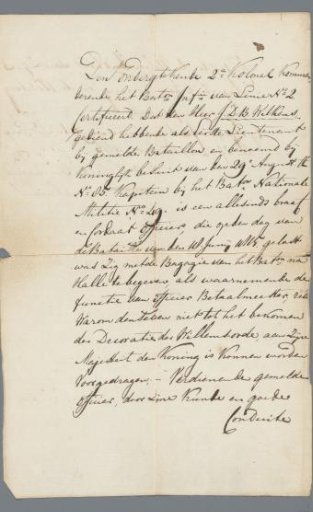 Conduct for J.D.B. Wilkens, 20 September 1815