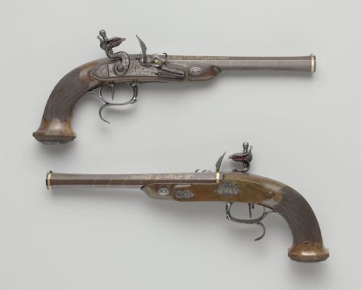 Flintlock pistol with battery lock