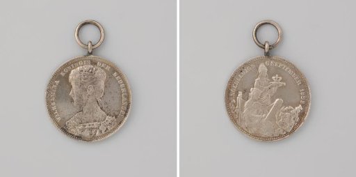 Inauguration of Wilhelmina as Queen of the Netherlands, medal distributed among schoolchildren