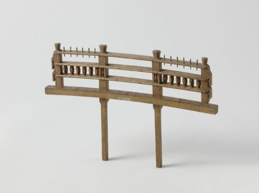 Model of a bedstead with copper tacks