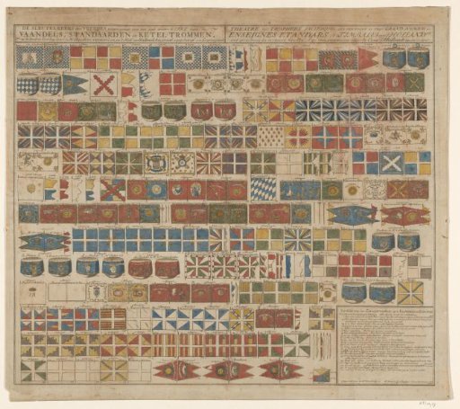 Flags, standards, and drums captured by the Dutch during the war, 1713
