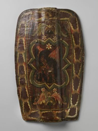 15th-century German shield, painted with a pelican with her young