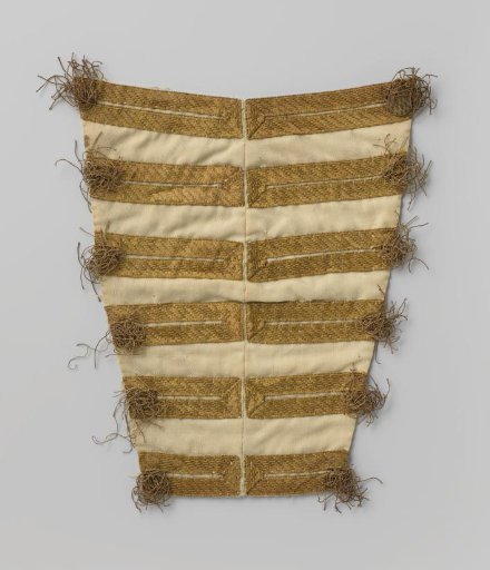 Breastplate or plastron, white with gold braid
