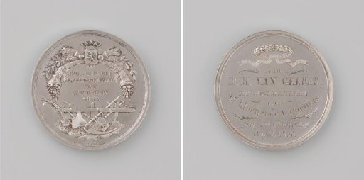 Department of Amsterdam of the Hollandsche Maatschappij van Landbouw, medal awarded to P.H. van Gelder from Wormerveer for twenty-five camellias in bloom