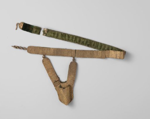 Leather belt with brass fittings