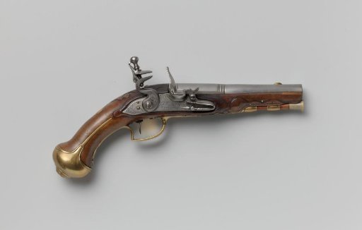 Flintlock pistol with a ramrod