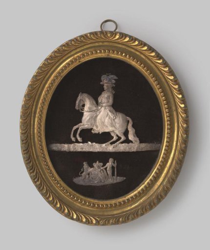 Bas-relief of Wilhelmina of Prussia on horseback