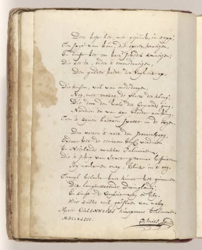 Poem on the sword with which Johan van Oldenbarnevelt was beheaded in 1619