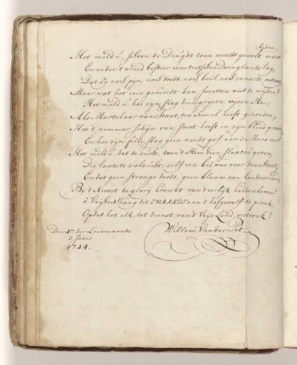 Poem on the sword with which Johan van Oldenbarnevelt was beheaded in 1619