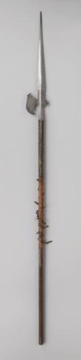 Halberd, Engraved, the Shaft Wrapped in Blue Cloth