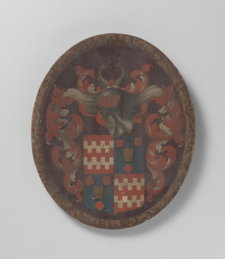 Coat of arms panel with coat of arms in four quarters