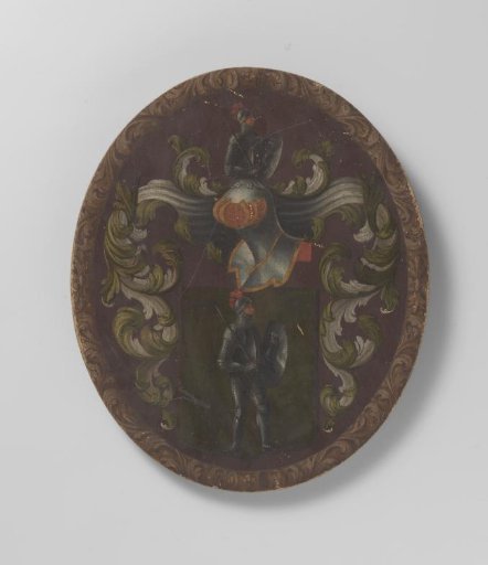 Coat of arms panel with an armored knight