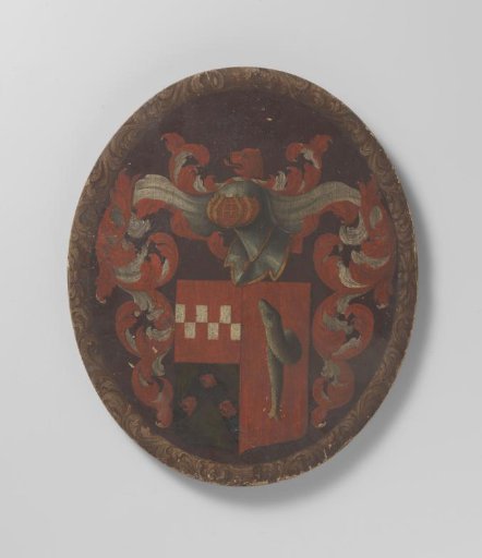 Coat of arms panel with a fish