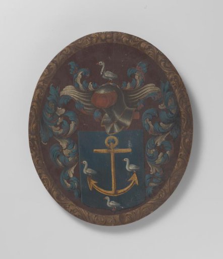 Coat of arms panel with a golden anchor