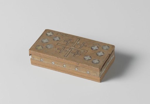 Flat Wooden Box with Pieces of the Tombs of Saints