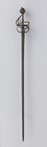 Rapier with iron basket hilt and flat blade