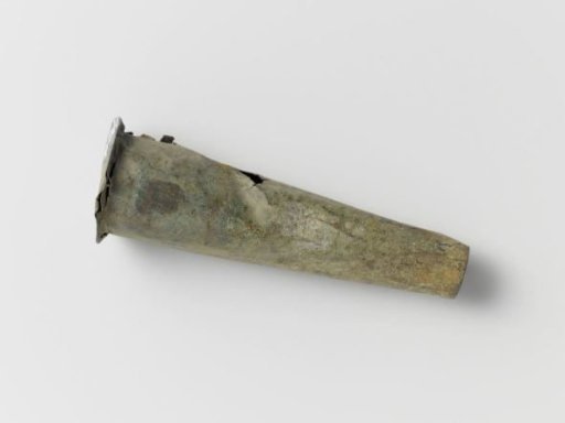 Musket measure, fragment consisting of a heavily deformed brass casing with holes