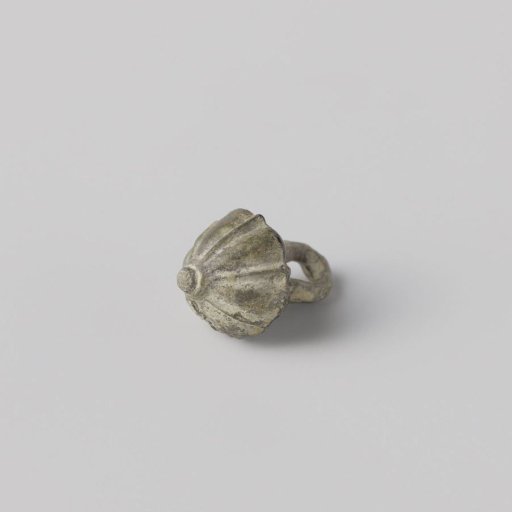 Button, conical with ribs and a leaf-shaped eye