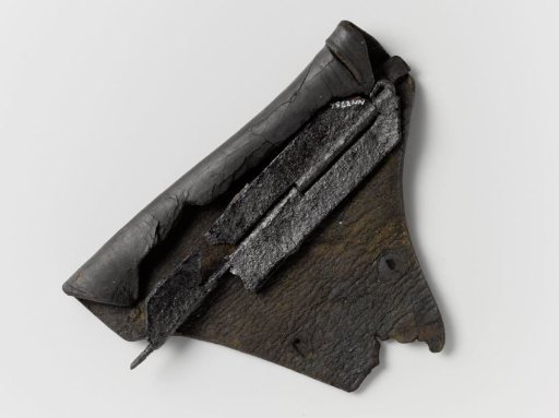 Door hinge, fragment, a panel with iron hinge