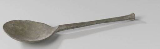 Spoon with Oval Bowl and Straight Handle with Rhomboid Cross-Section