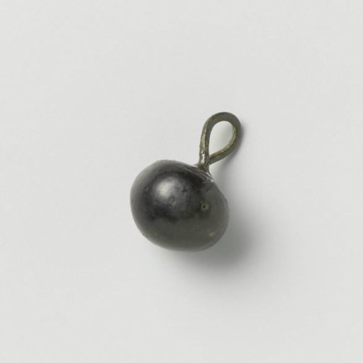 Knob of black glass or jet