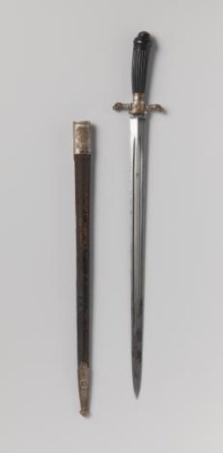 Heart-shaped knife with scabbard belonging to the French hunting costume of Prince Alexander