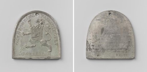 Excavation in Rotterdam, medal intended as proof for turf carriers, fillers, or tonners to be allowed to import turf from the newly excavated bogs
