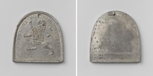 Reclamation of Rotterdam, medal intended as proof for turf carriers, fillers, or tubers to be allowed to bring turf into the newly reclaimed bogs
