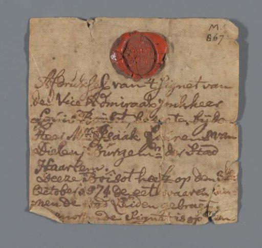 Seal impression in wax of Louis Boisot with explanation