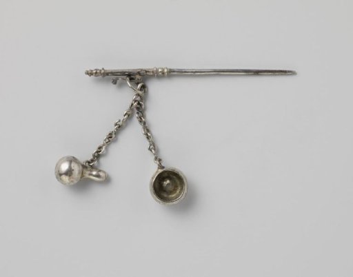 Beggars' badge, pin with cup and gourd